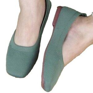 ROSY - Light Green Square Toe Flat